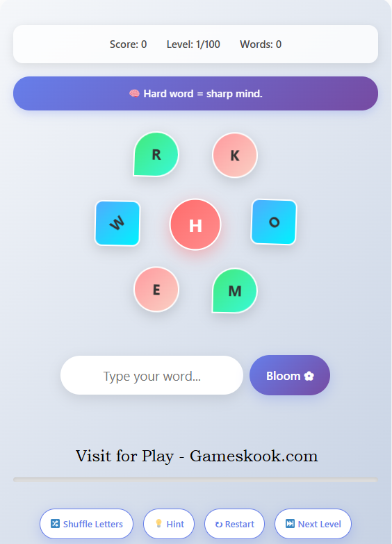 Blossom Word Game